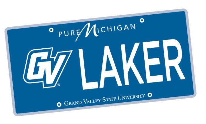 Image of a Grand Valley license plate